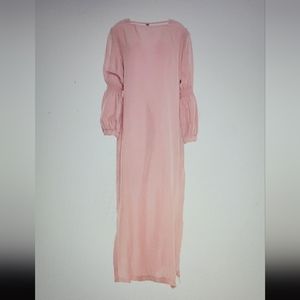 European Culture Cupro pink maxi dress XL ,FIT SMALLER